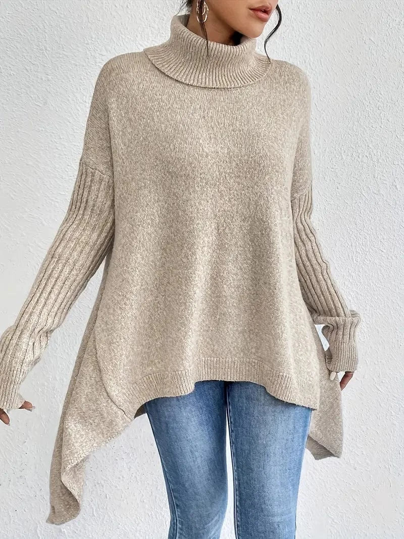 Oversized High-Neck Knit Sweater - CristianLavian