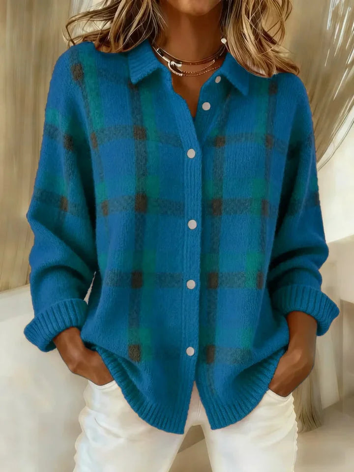 Women’s Soft Plaid Button-Up Knit Shacket - CristianLavian
