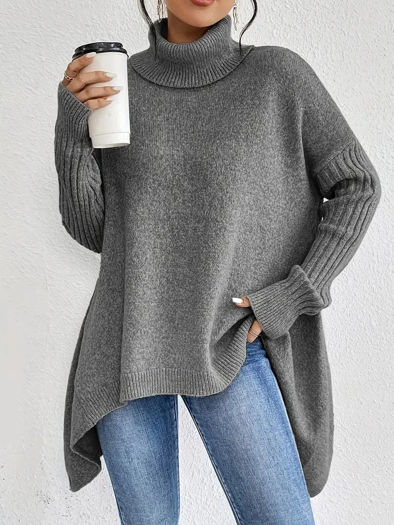 Oversized High-Neck Knit Sweater - CristianLavian