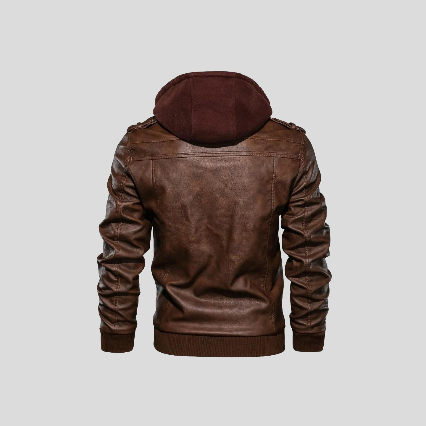 Men’s Hooded Faux Leather Jacket - CristianLavian