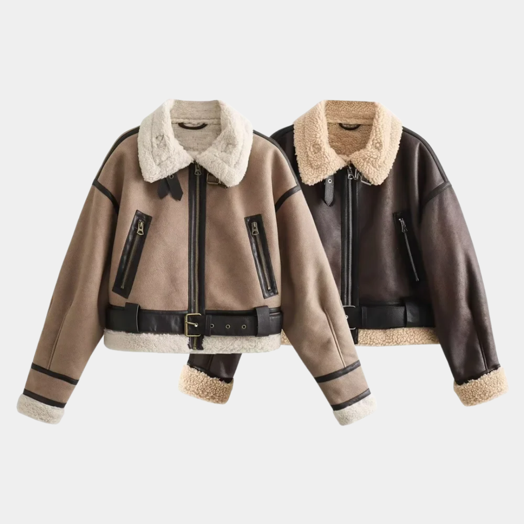 Women’s Faux Shearling Aviator Jacket - CristianLavian