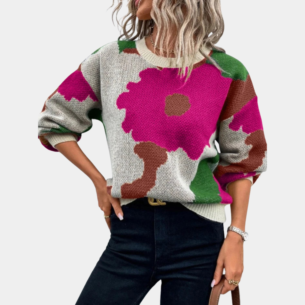 Oversized Floral Knit Sweater - CristianLavian