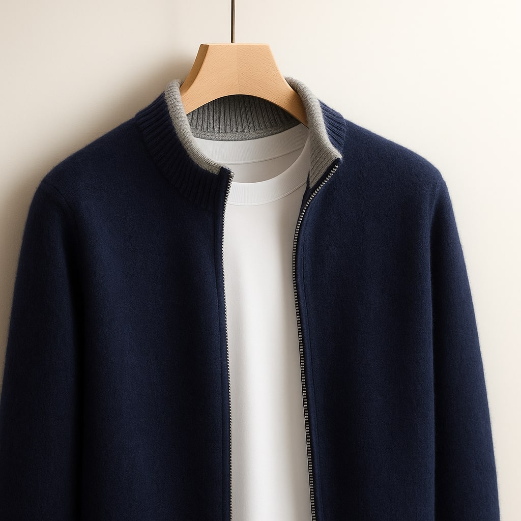 Men’s Classic Zip-Up Knit Cardigan - CristianLavian