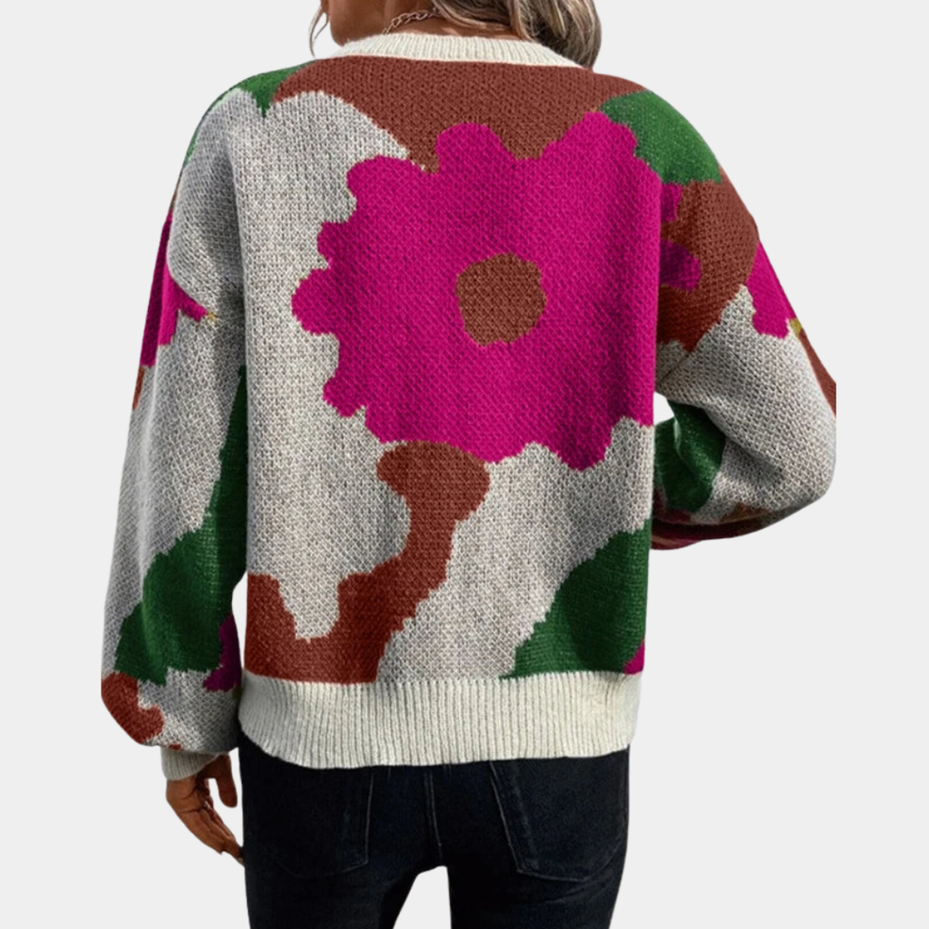 Oversized Floral Knit Sweater - CristianLavian
