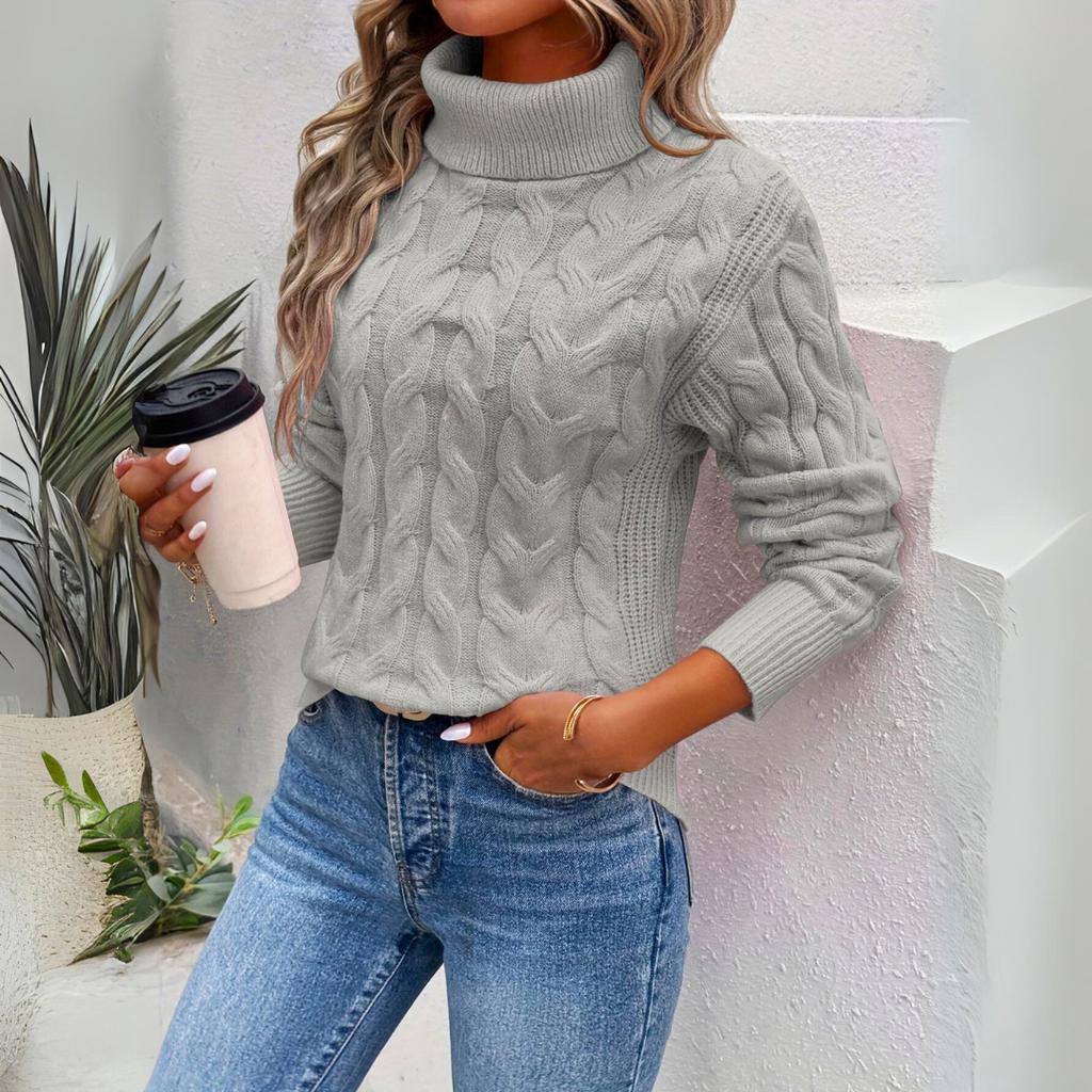 Soft Cable Knit Turtleneck Sweater - CristianLavian