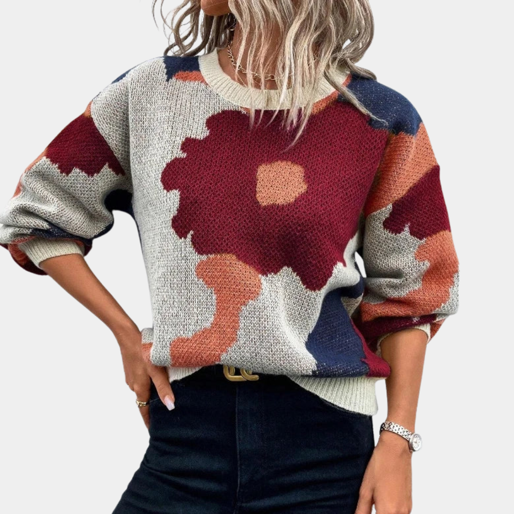 Oversized Floral Knit Sweater - CristianLavian