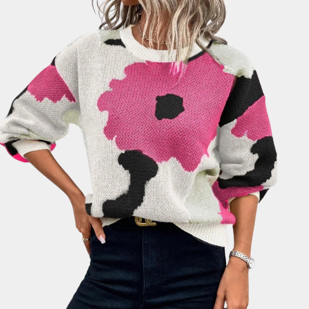 Oversized Floral Knit Sweater - CristianLavian