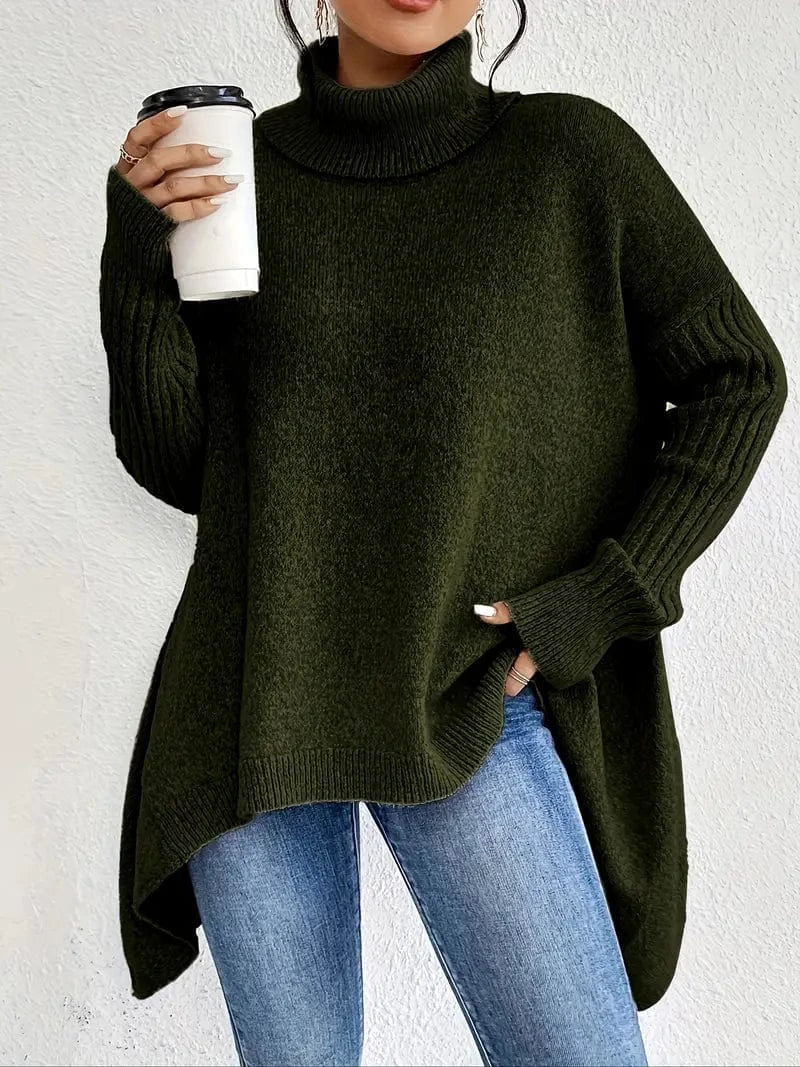 Oversized High-Neck Knit Sweater - CristianLavian