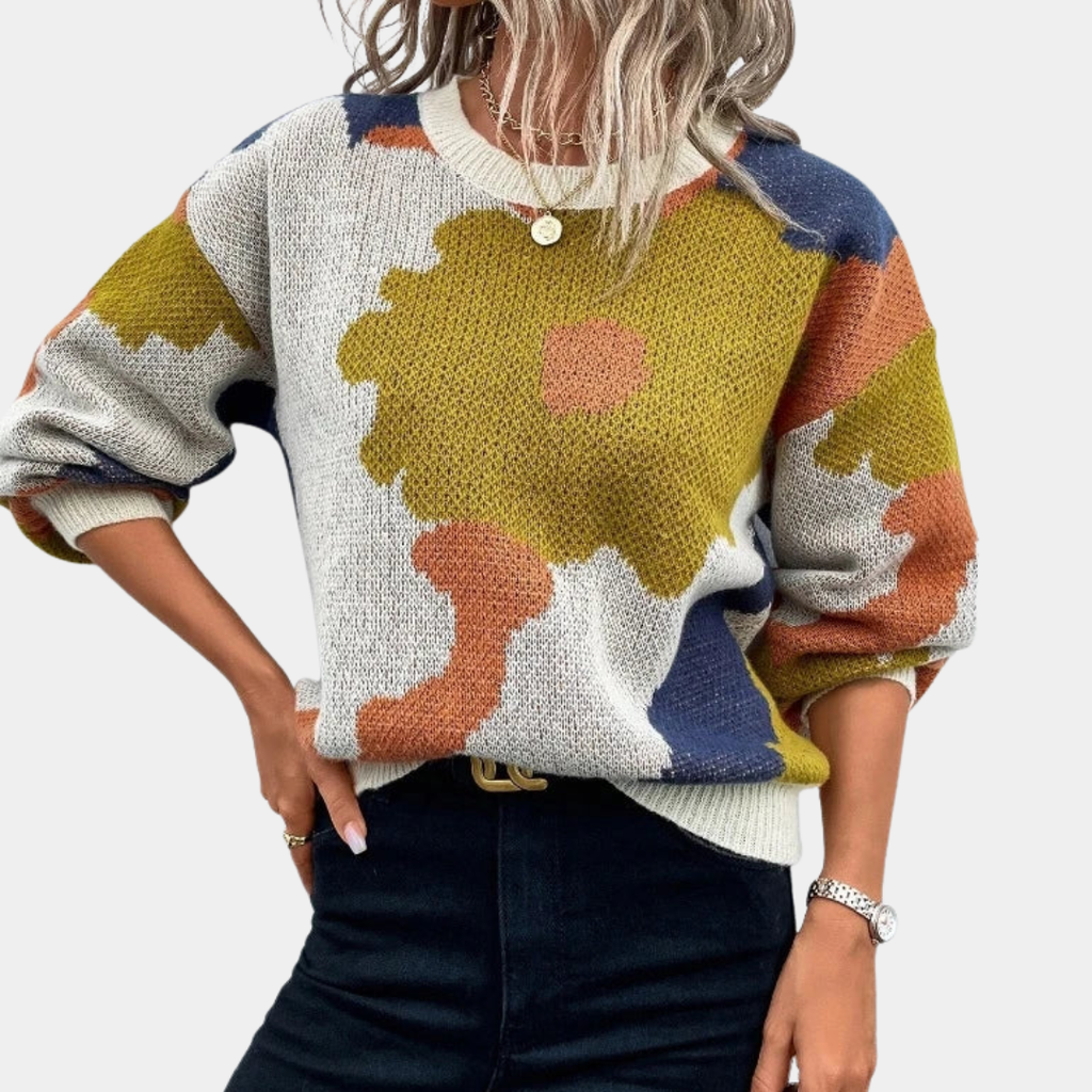 Oversized Floral Knit Sweater - CristianLavian