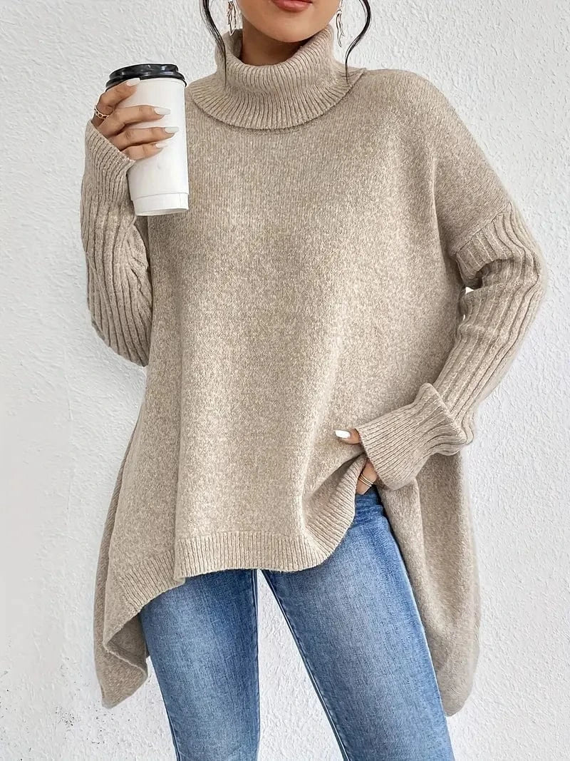 Oversized High-Neck Knit Sweater - CristianLavian