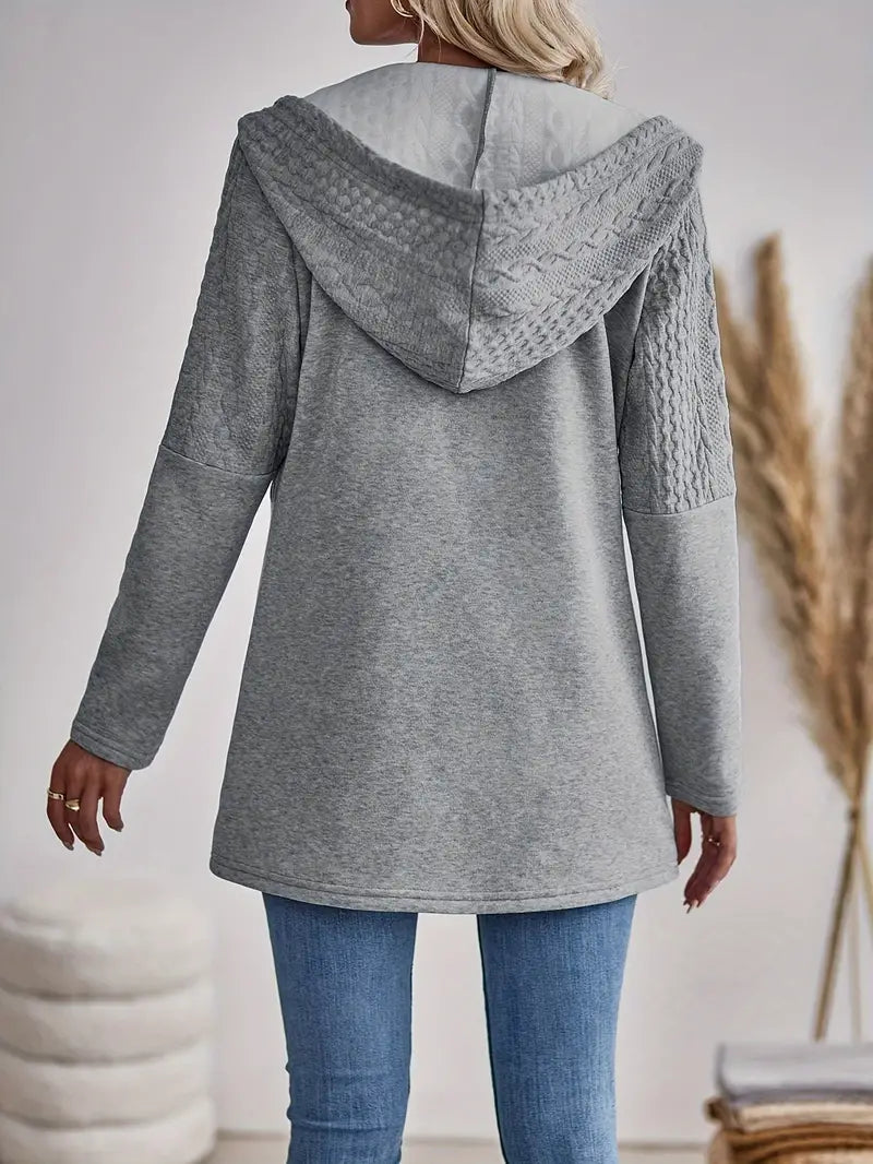 Women’s Textured Zip-Up Hooded Jacket - CristianLavian
