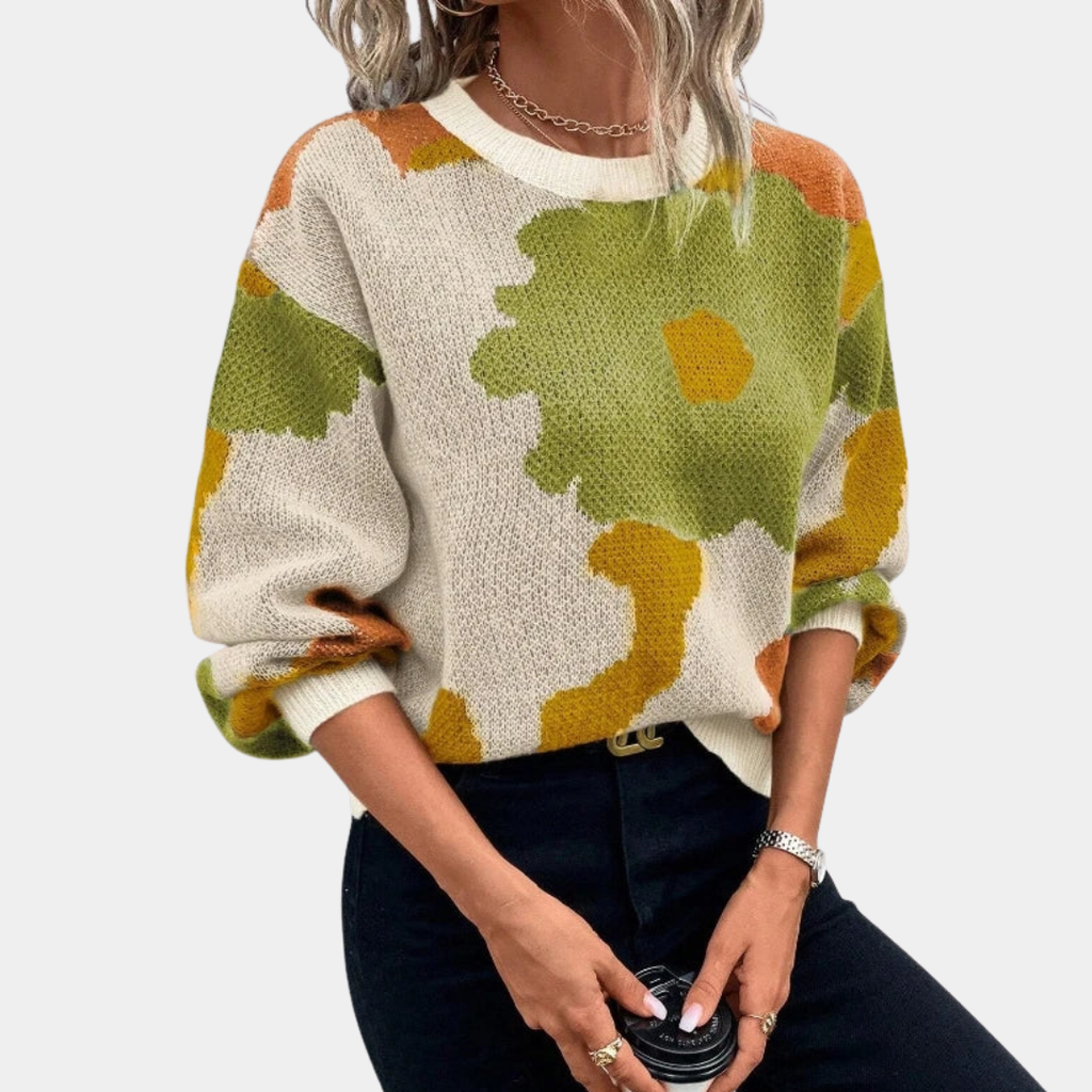 Oversized Floral Knit Sweater - CristianLavian