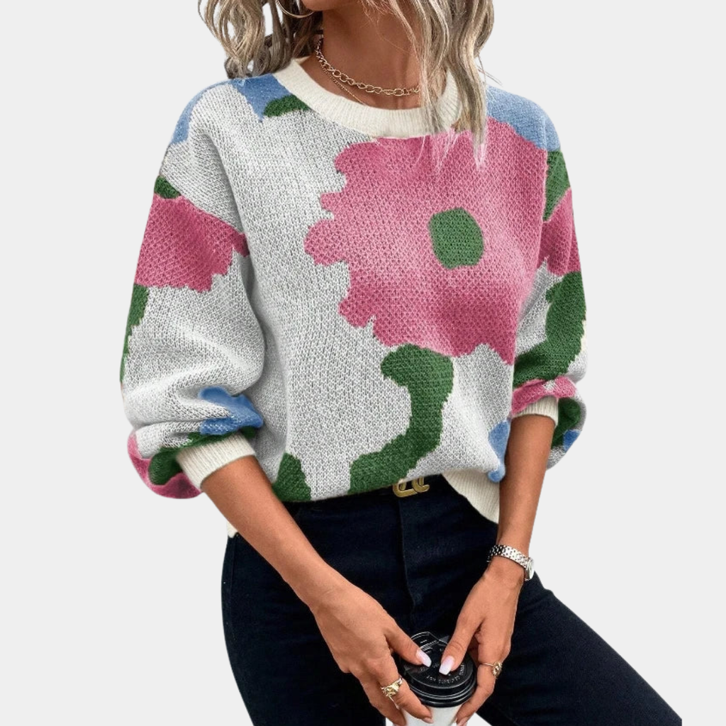 Oversized Floral Knit Sweater - CristianLavian