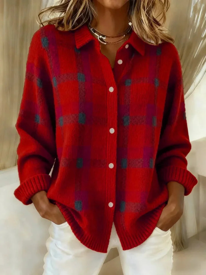 Women’s Soft Plaid Button-Up Knit Shacket - CristianLavian