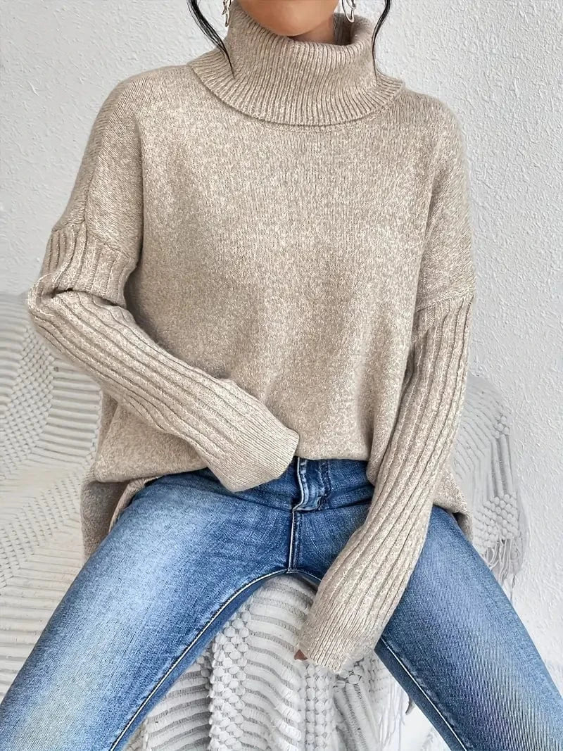 Oversized High-Neck Knit Sweater - CristianLavian