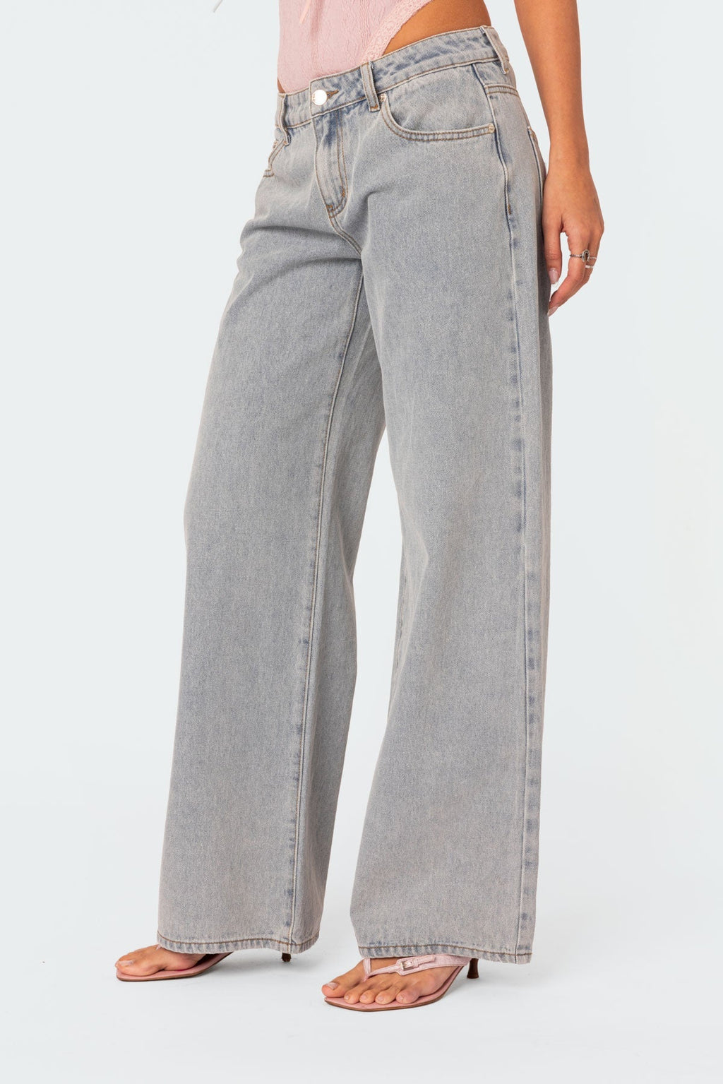 Wide-Leg Denim with Back Bow Embroidery - CristianLavian