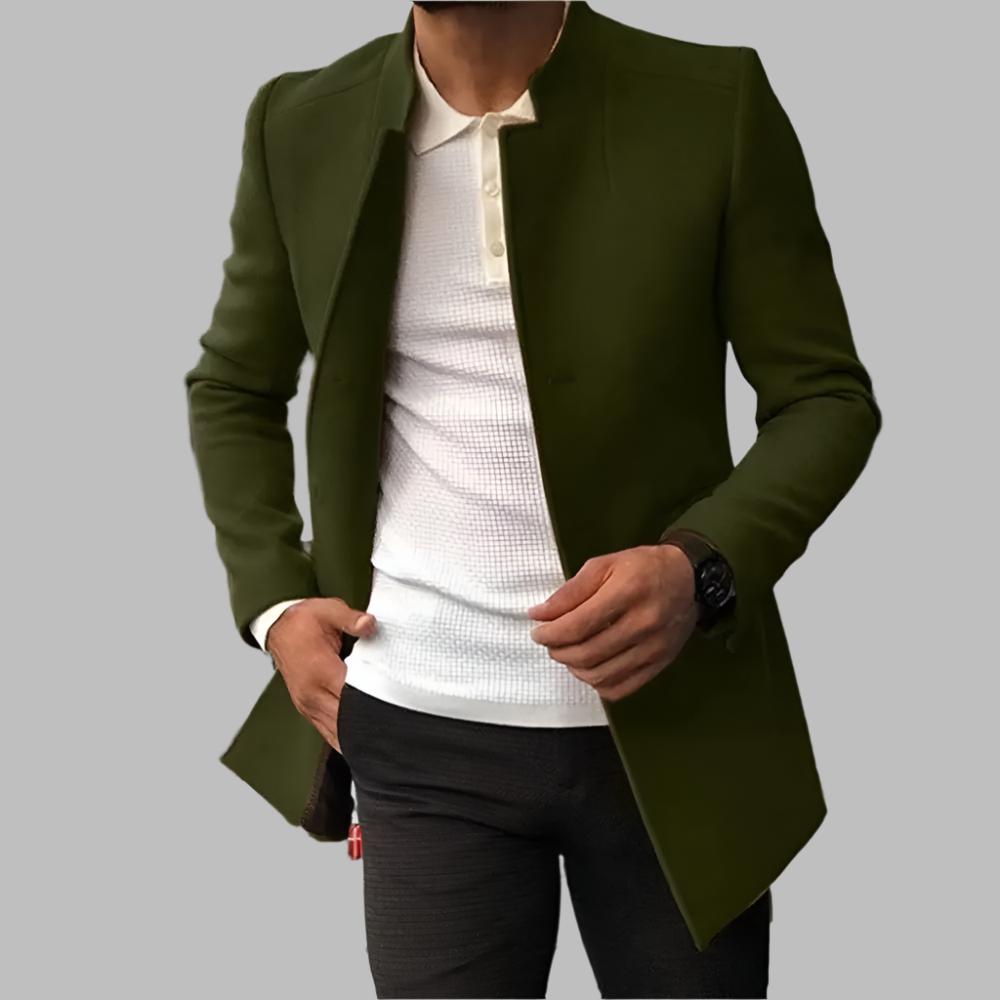 Men’s Modern Slim-Fit Olive Coat - CristianLavian