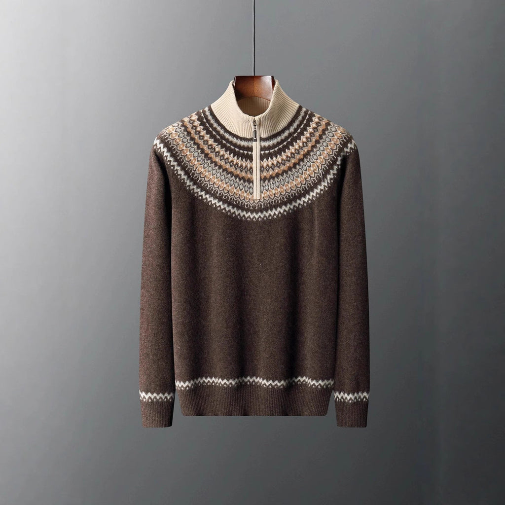 The Nordic Crest Half-Zip Knit Sweater - CristianLavian