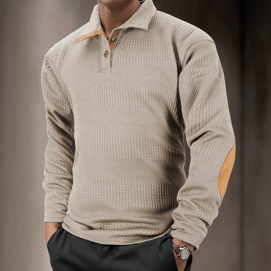 Verona Collection — Textured Long Sleeve Polo - CristianLavian