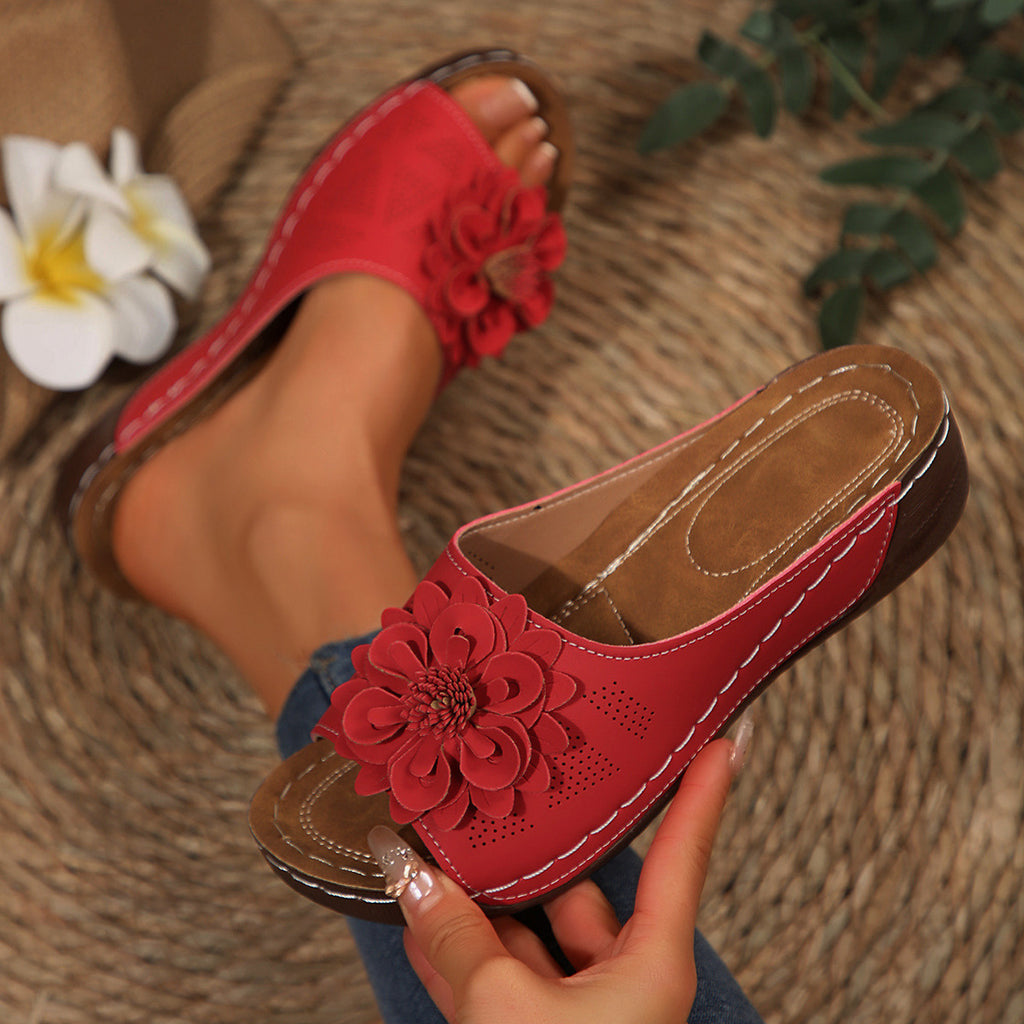 Floral Comfort Wedge Sandals - CristianLavian