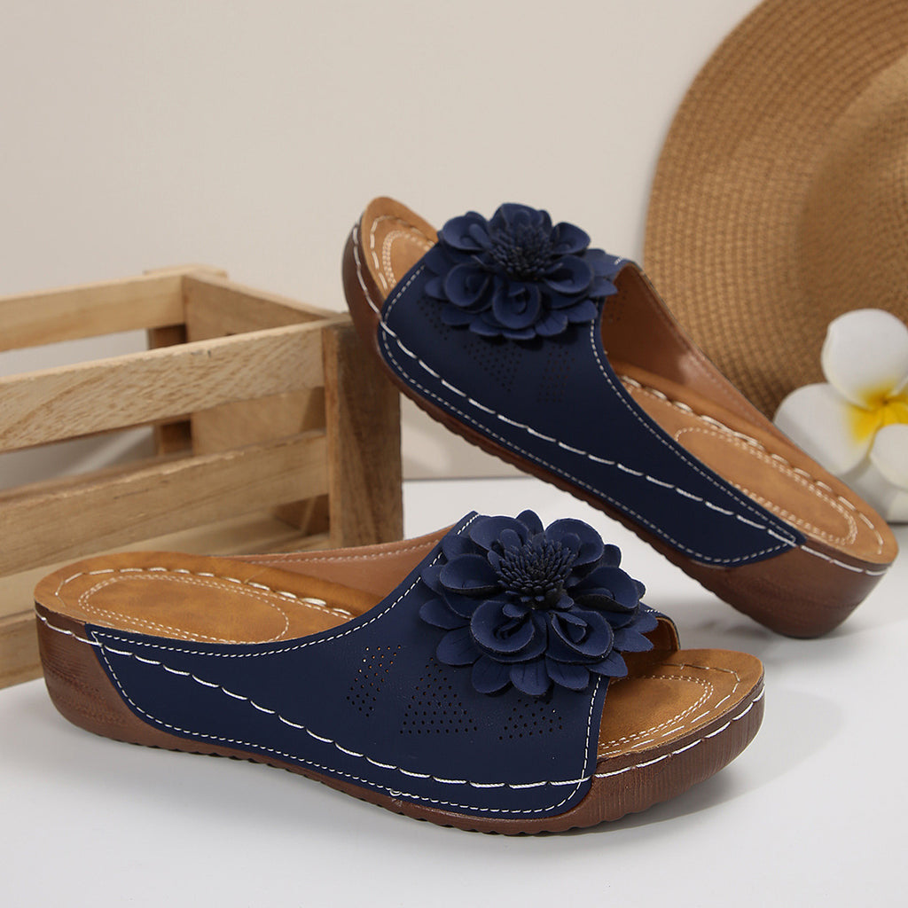 Floral Comfort Wedge Sandals - CristianLavian