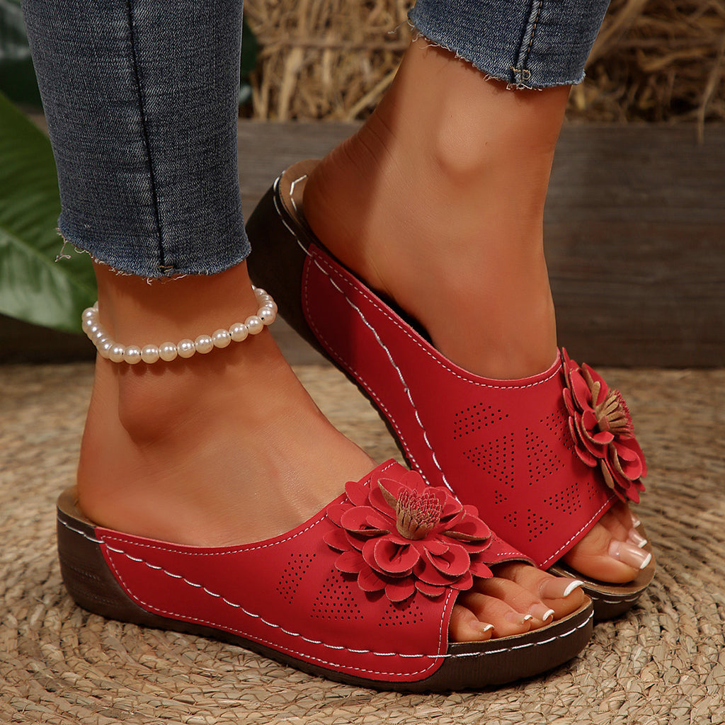 Floral Comfort Wedge Sandals - CristianLavian