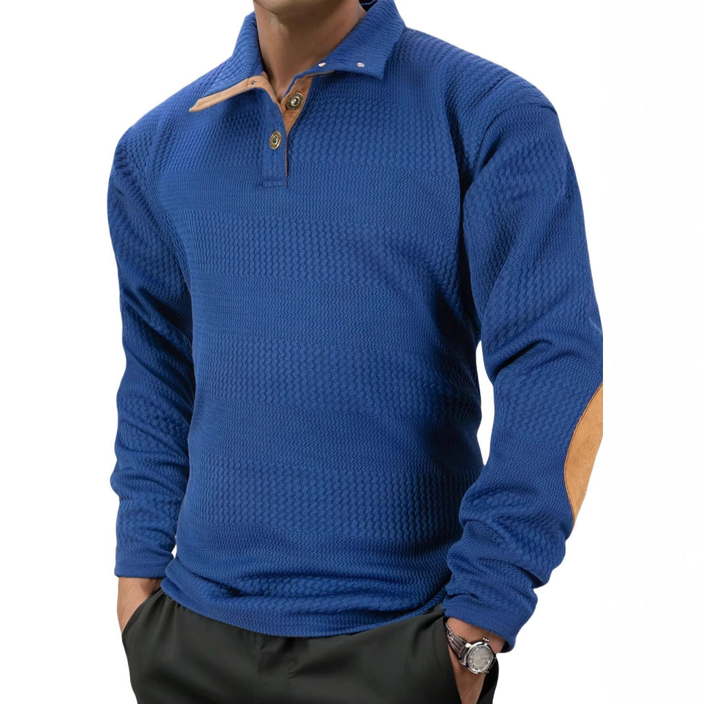 Verona Collection — Textured Long Sleeve Polo - CristianLavian