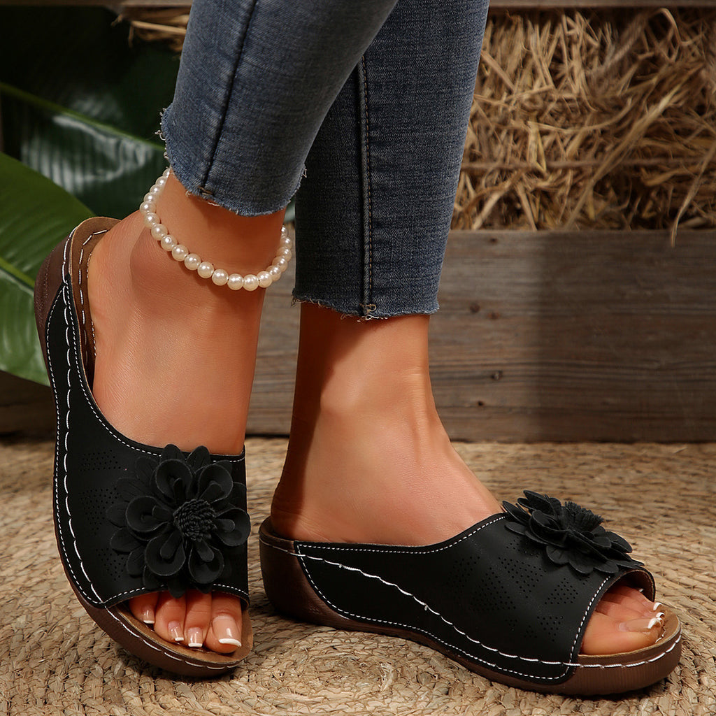 Floral Comfort Wedge Sandals - CristianLavian