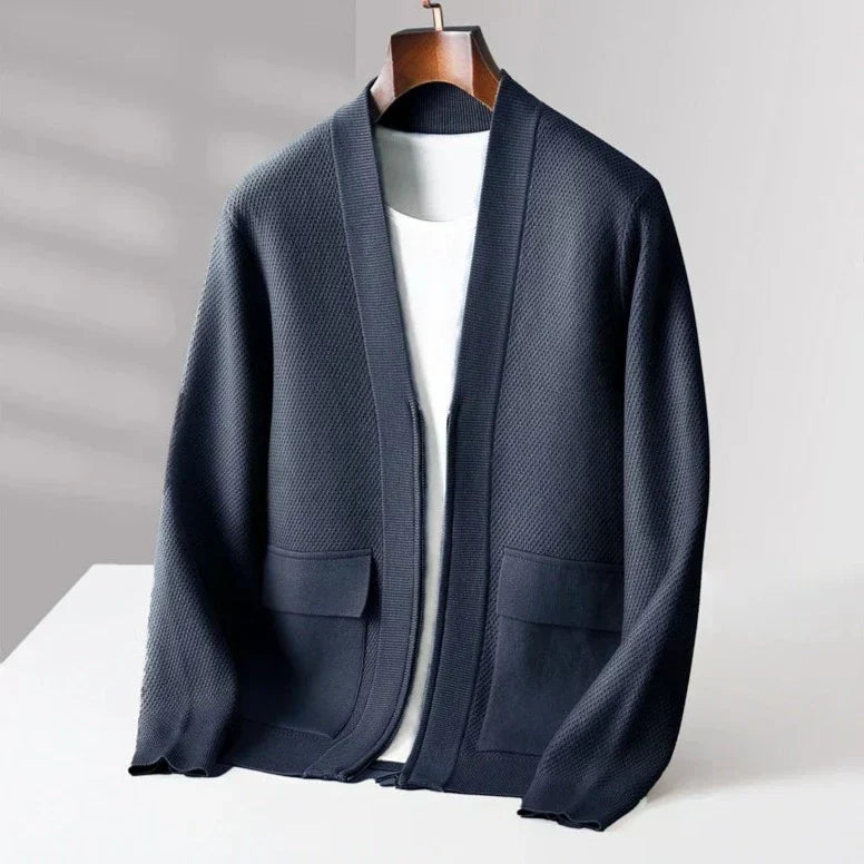 Men’s Minimalist Textured Knit Cardigan - CristianLavian