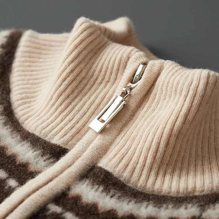 The Nordic Crest Half-Zip Knit Sweater - CristianLavian