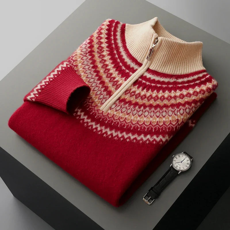 The Nordic Crest Half-Zip Knit Sweater - CristianLavian