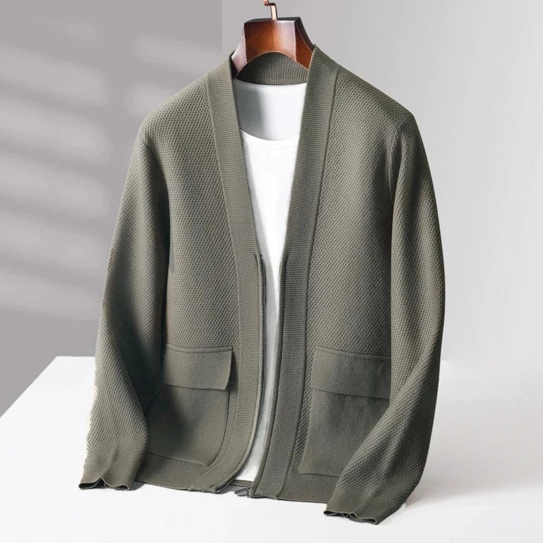 Men’s Minimalist Textured Knit Cardigan - CristianLavian