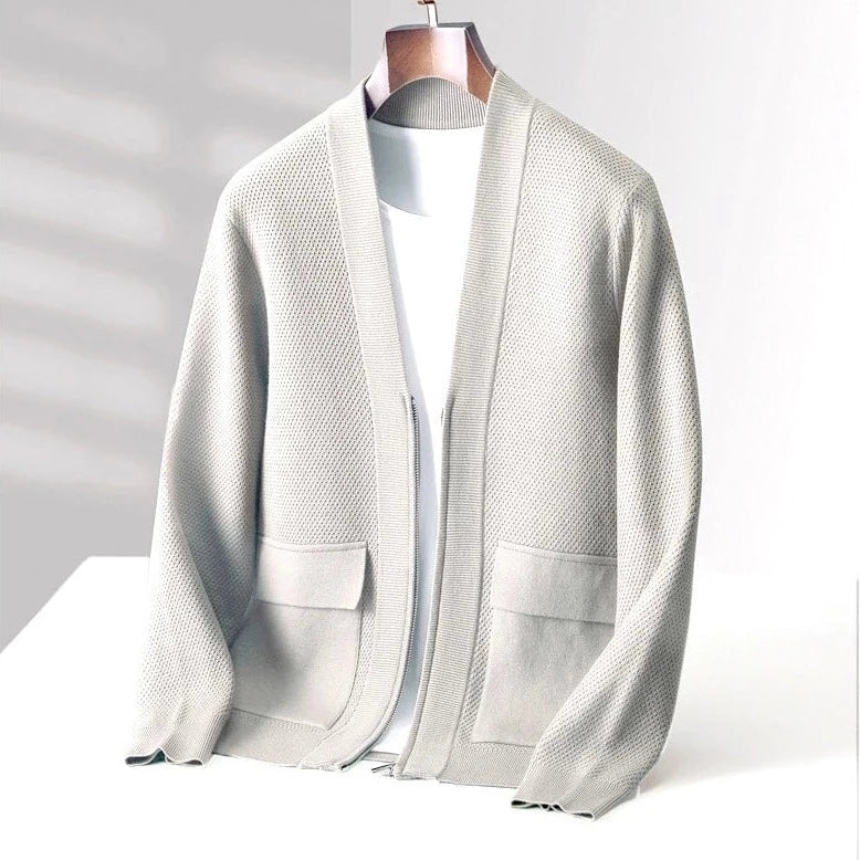 Men’s Minimalist Textured Knit Cardigan - CristianLavian