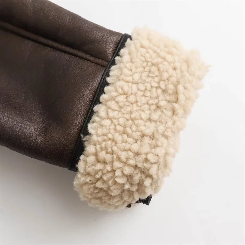 Women’s Faux Shearling Aviator Jacket - CristianLavian