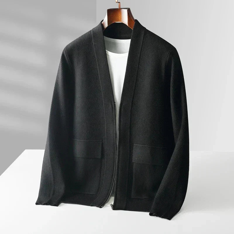 Men’s Minimalist Textured Knit Cardigan - CristianLavian