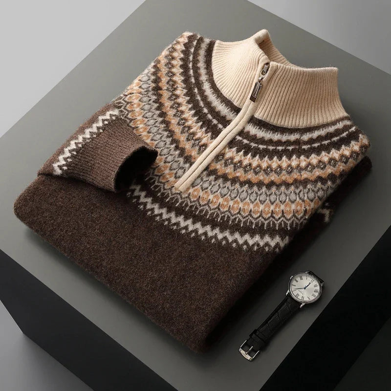 The Nordic Crest Half-Zip Knit Sweater - CristianLavian