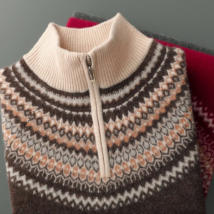 The Nordic Crest Half-Zip Knit Sweater - CristianLavian