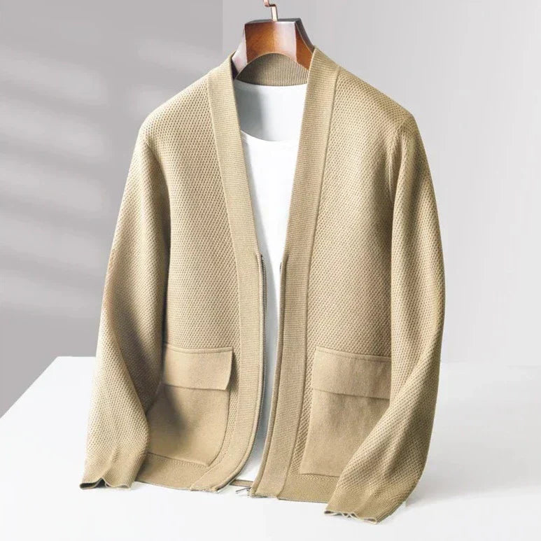 Men’s Minimalist Textured Knit Cardigan - CristianLavian