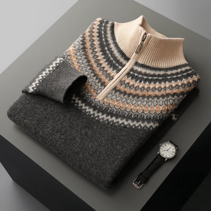 The Nordic Crest Half-Zip Knit Sweater - CristianLavian