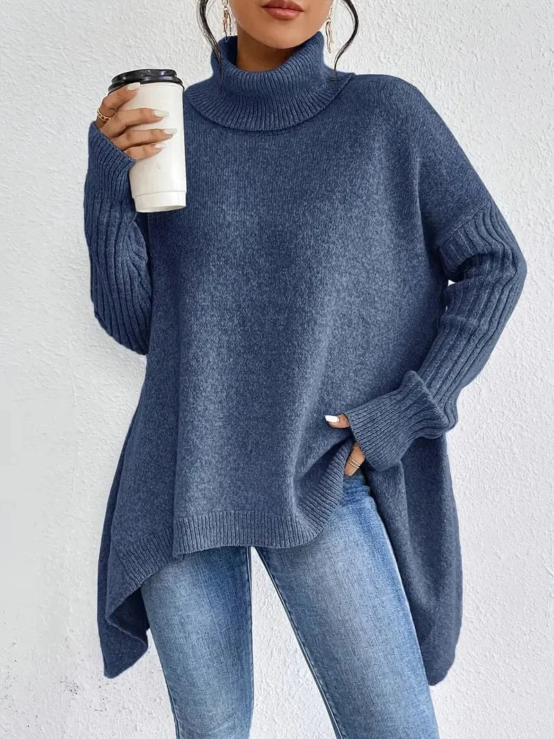 Oversized High-Neck Knit Sweater - CristianLavian