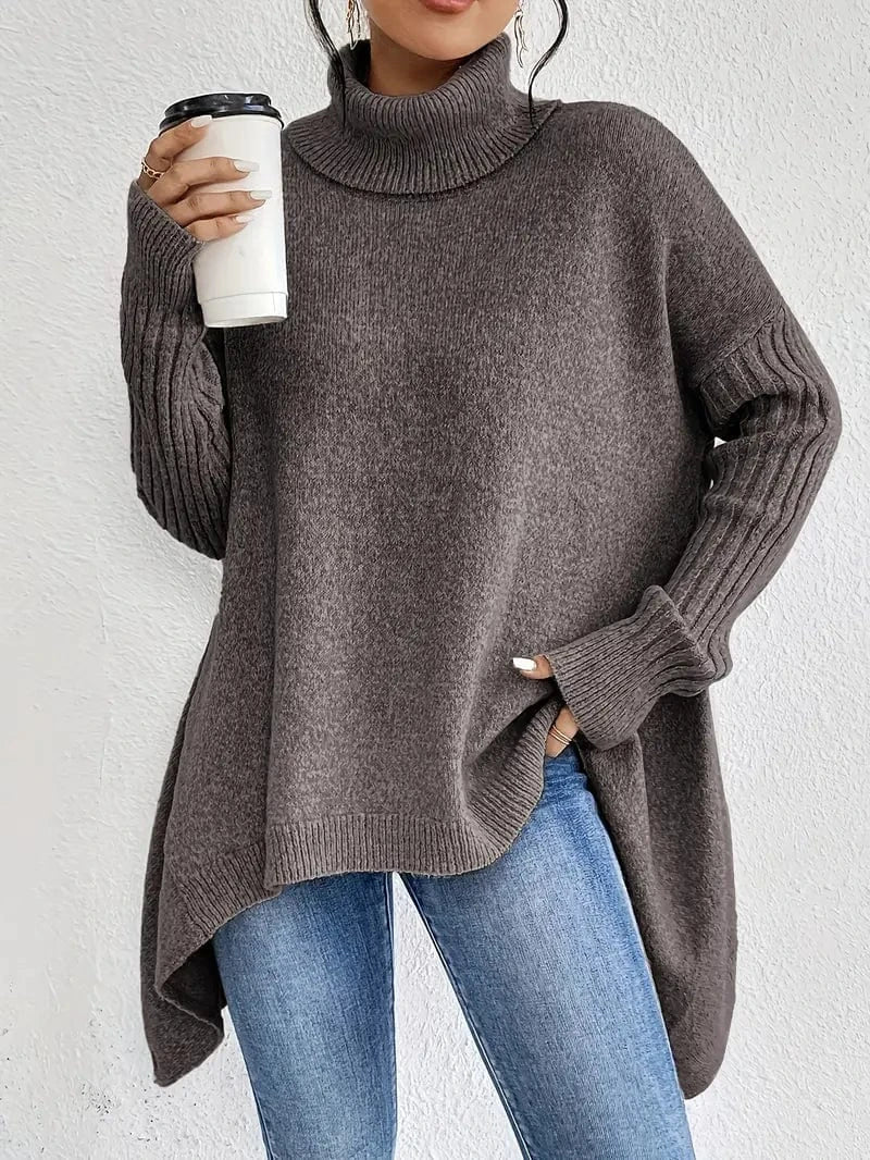 Oversized High-Neck Knit Sweater - CristianLavian
