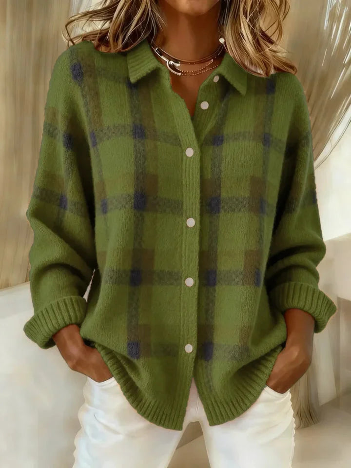 Women’s Soft Plaid Button-Up Knit Shacket - CristianLavian