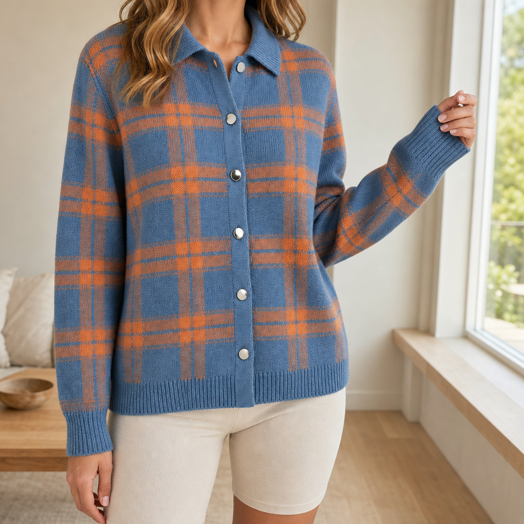 Vercelli Checked Cardigan