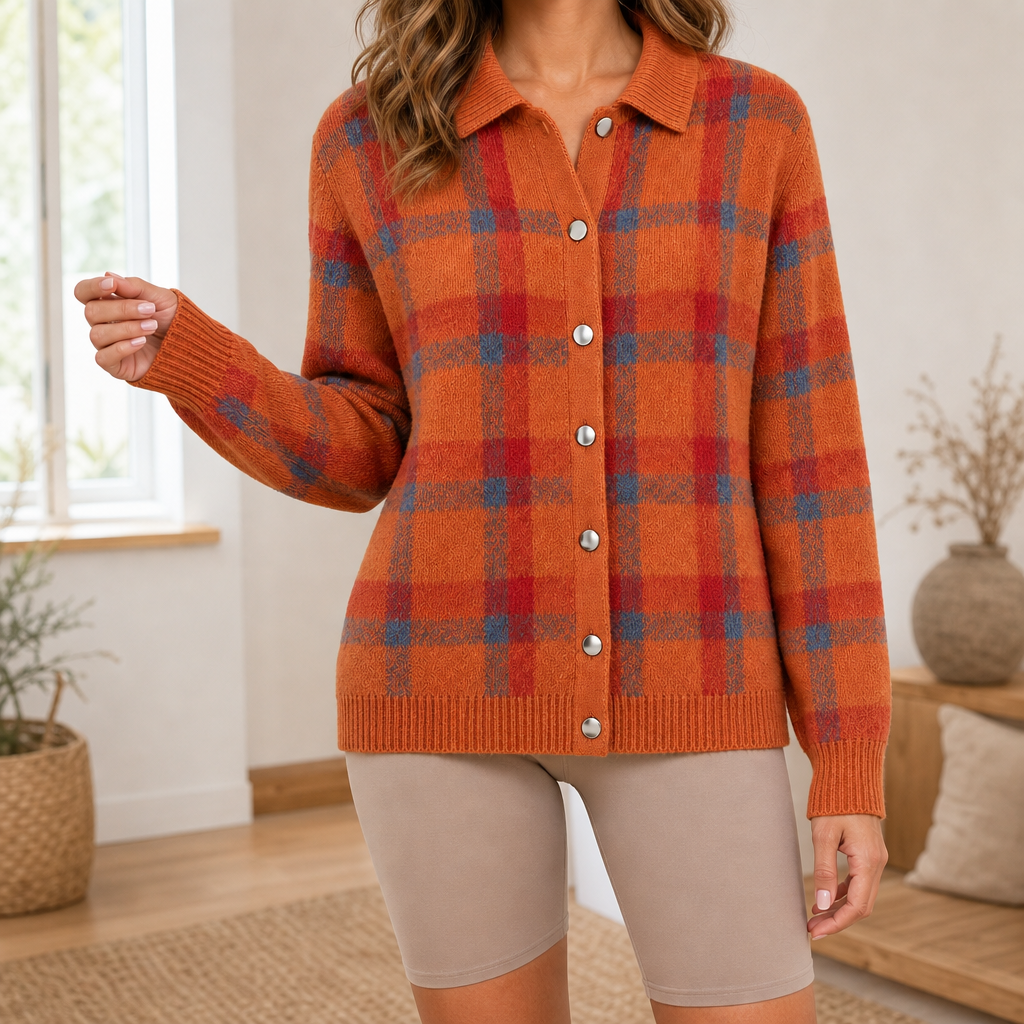 Vercelli Checked Cardigan