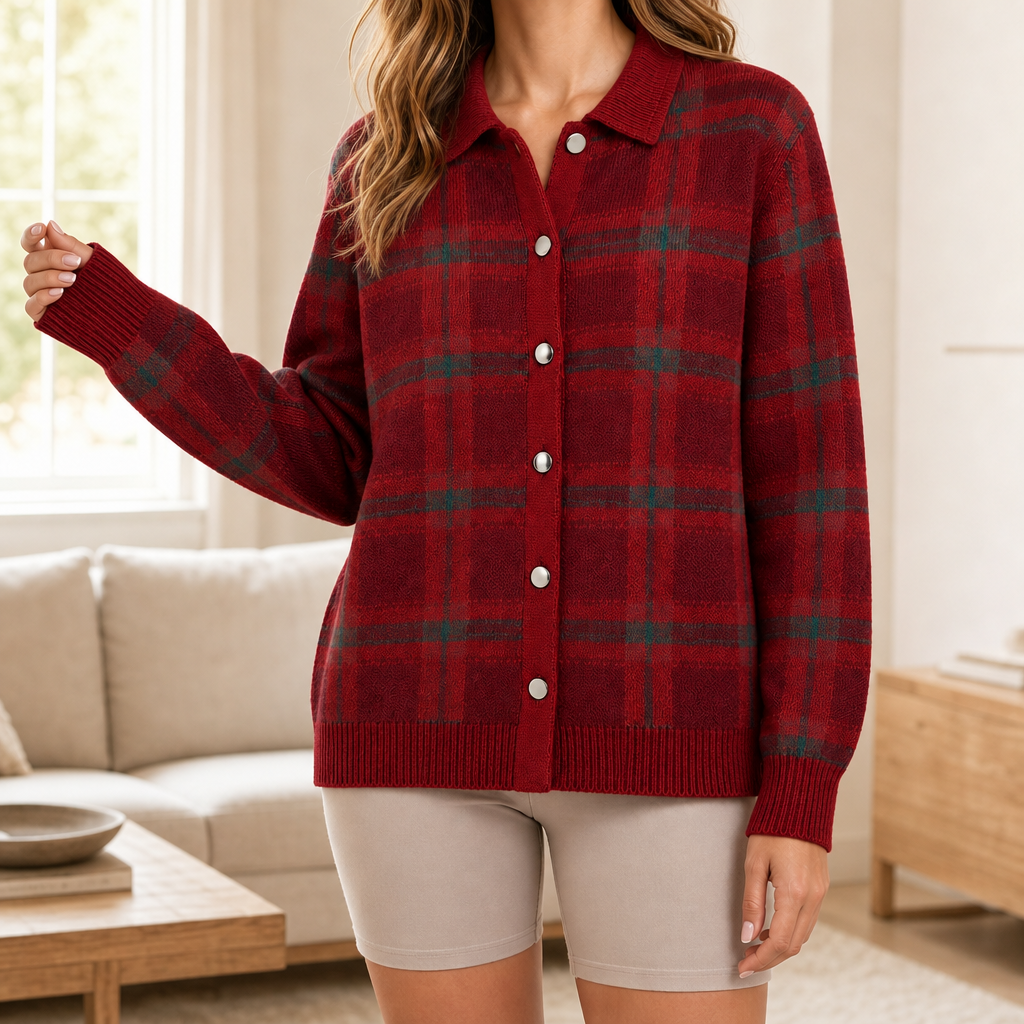 Vercelli Checked Cardigan