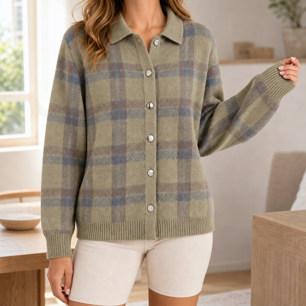 Vercelli Checked Cardigan