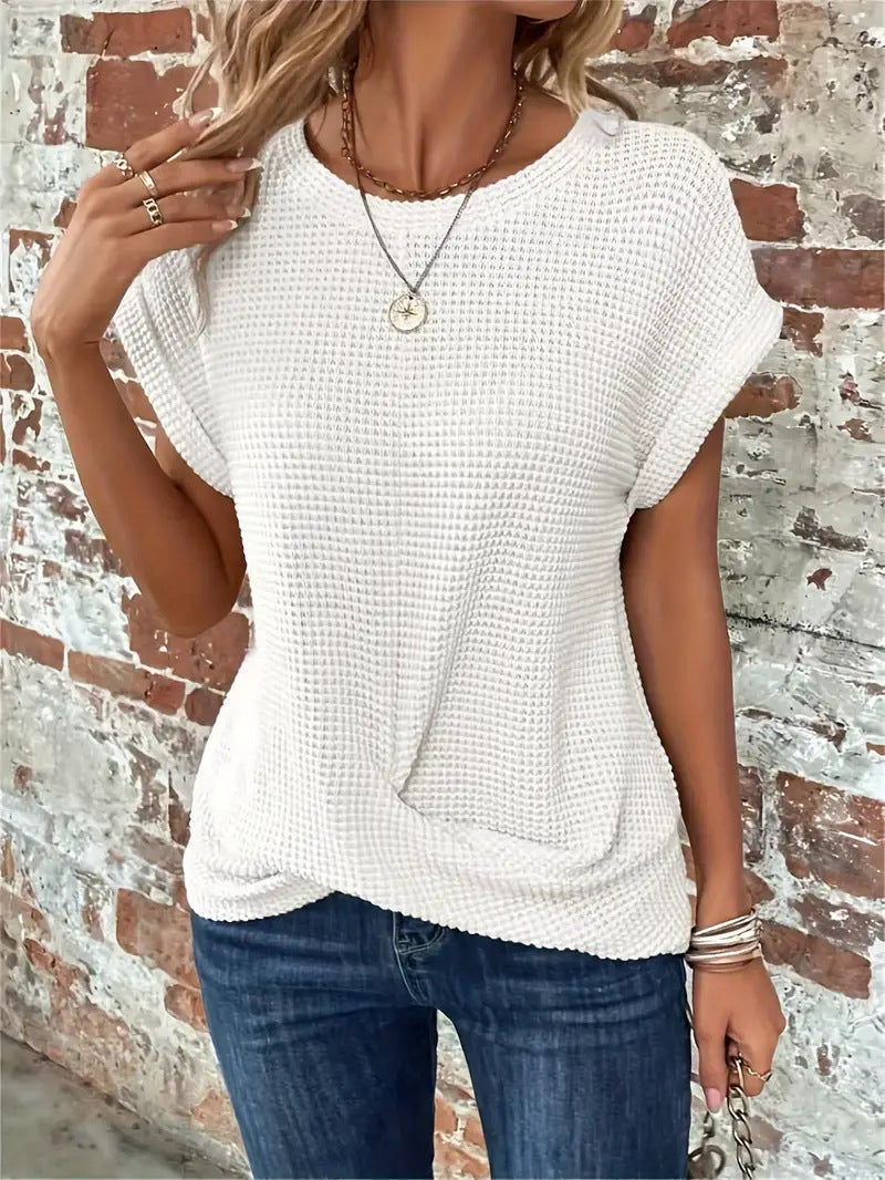 Women’s Waffle Knit Casual Top