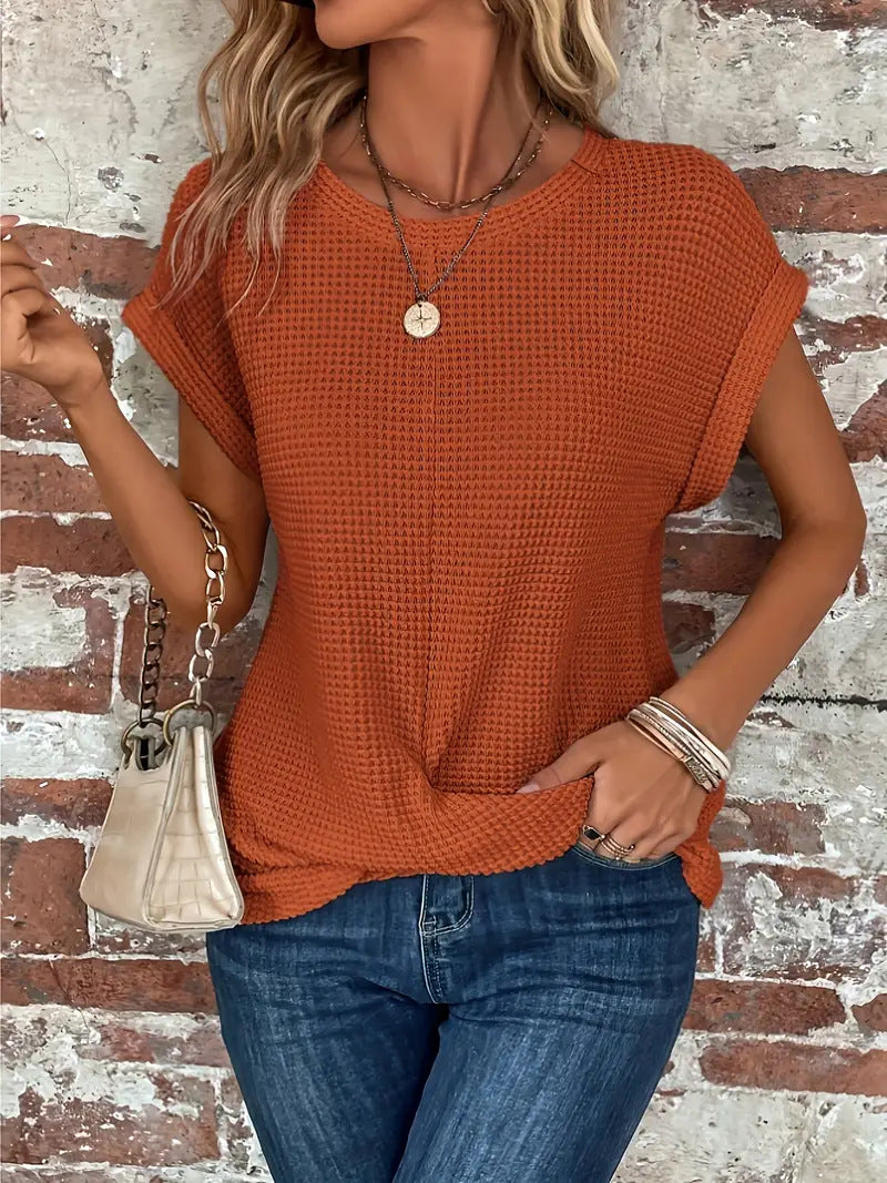Women’s Waffle Knit Casual Top