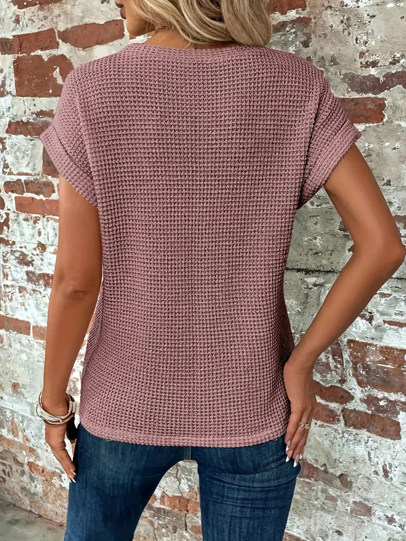 Women’s Waffle Knit Casual Top