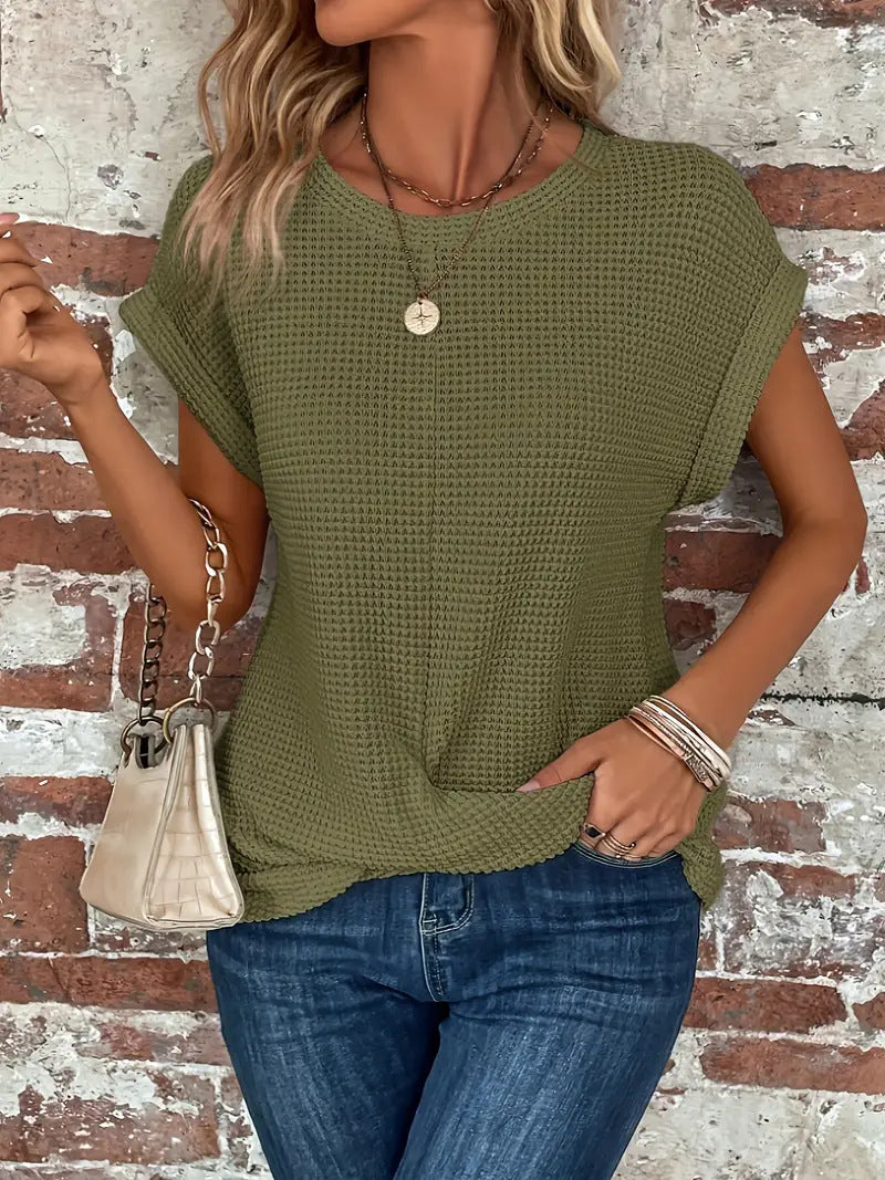 Women’s Waffle Knit Casual Top